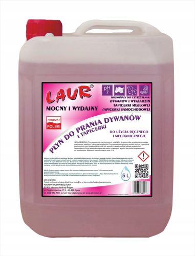 Płyn niskopieniący do prania tapicerki dywanów TEXTIL CLEANER PINK 5L
