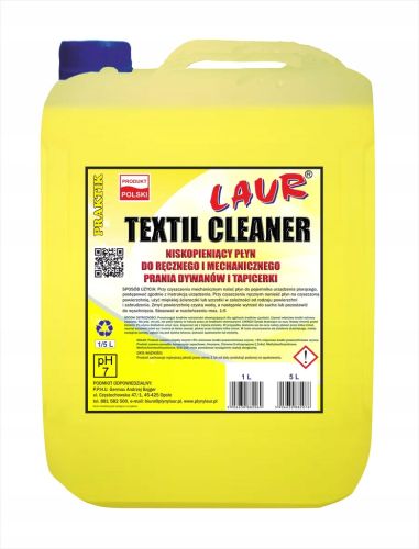 NISKOPIENIĄCY PŁYN DO ODKURZACZY PIORĄCYCH Laur HORECA Textil Cleaner 5L