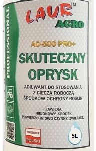 Preparat zwilżający zwiększa skuteczność oprysków LAUR Agro AD-500 PLUS 5L
