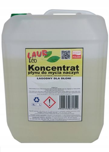 LAUR ECO SENSITIVE Gęsty Płyn do mycia naczyń z gliceryną CHRONI DŁONIE 5L