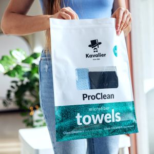 Zestaw 2 ręczników Kavalier Premium do czyszczenia i polerowania powierzchni szklanych - szyby, lustra, meble, witryny, kieliszki